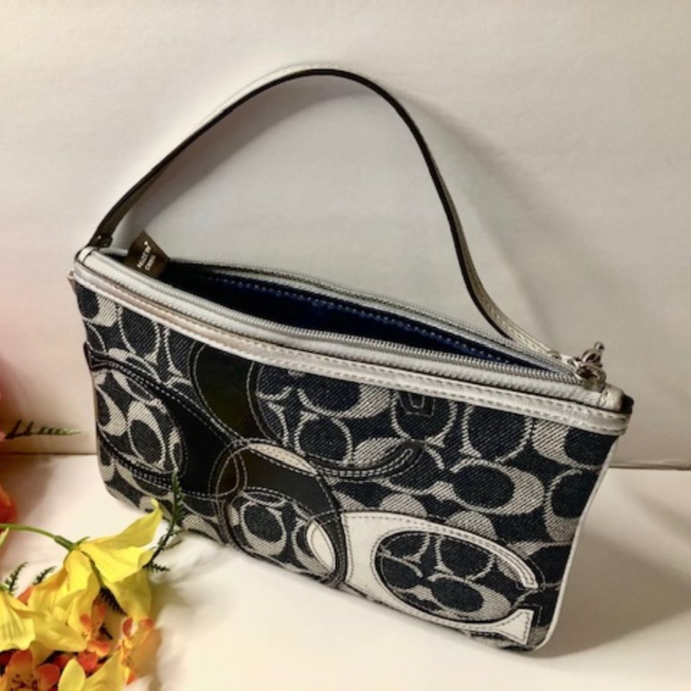 Coach Wristlet Blue and Gray Denim Purse - Picture 10 of 11